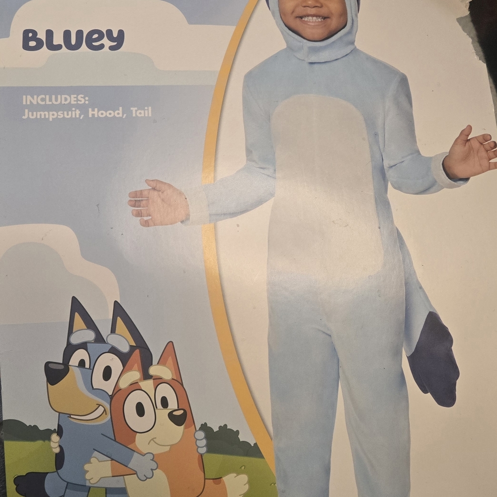 Spirit Bluey Light Blue and White Jumpsuit Costume